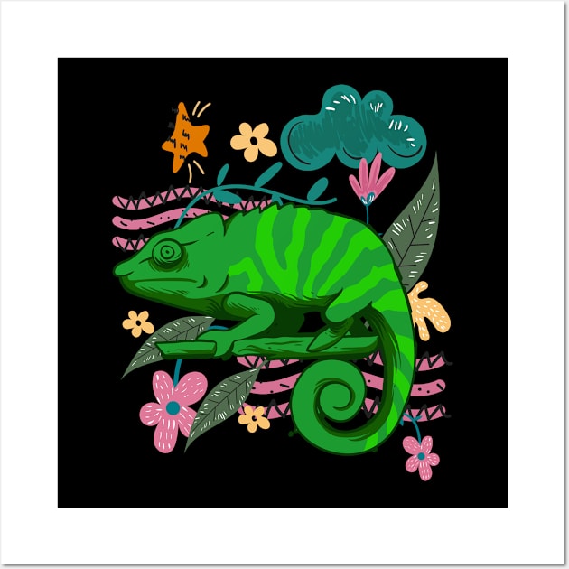 Wildlife Nature Animal Tropic Chameleon Wall Art by ShirtsShirtsndmoreShirts